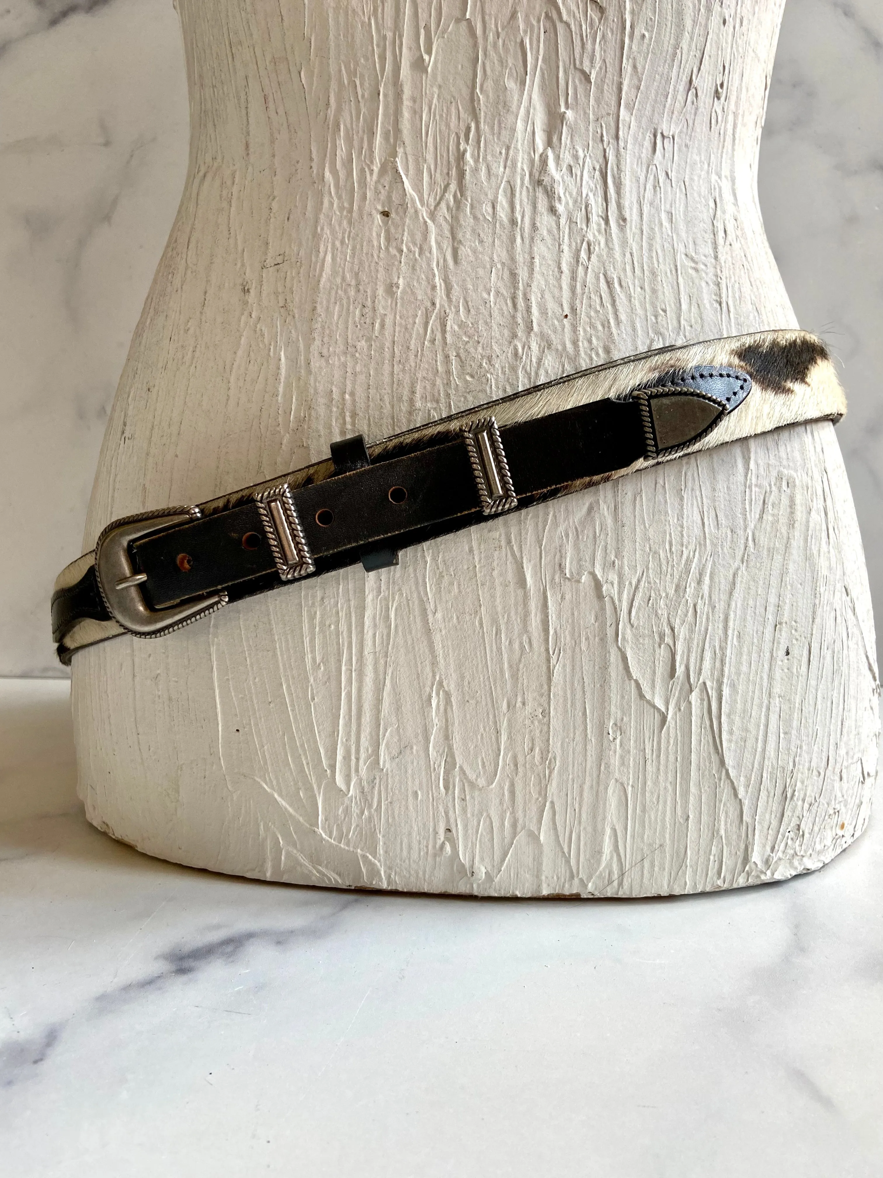 Leather hair belt