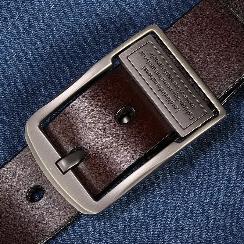 [LFMB]Men's belt leather belt men  pin buckle cow genuine leather belts