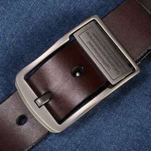 [LFMB]Men's belt leather belt men  pin buckle cow genuine leather belts