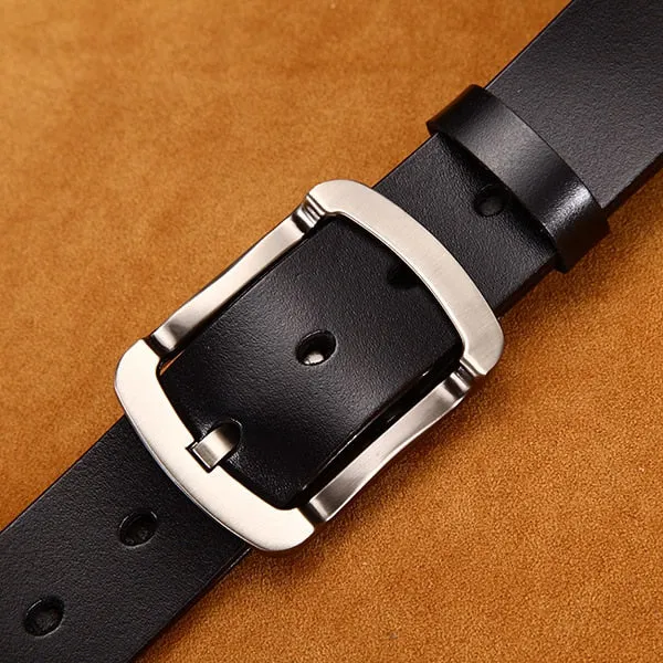 [LFMB]Men's belt leather belt men  pin buckle cow genuine leather belts
