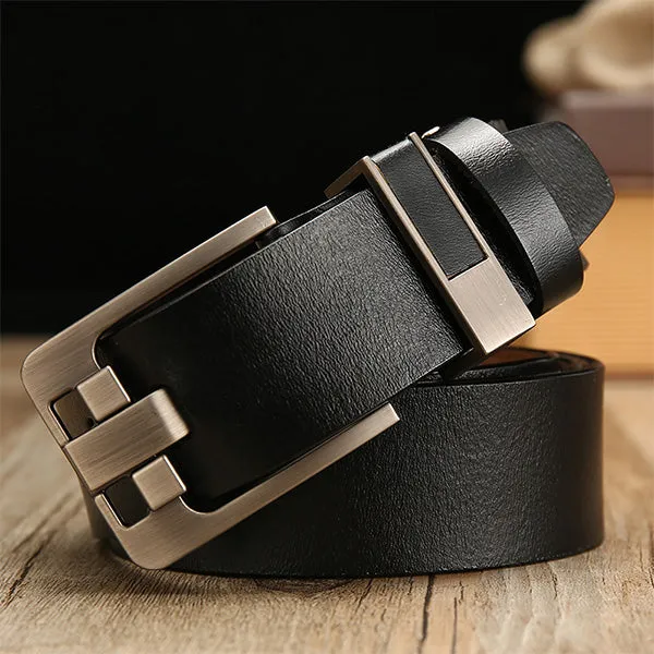 [LFMB]Men's belt leather belt men  pin buckle cow genuine leather belts