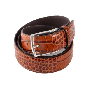 Light Brown Croc Leather Belt