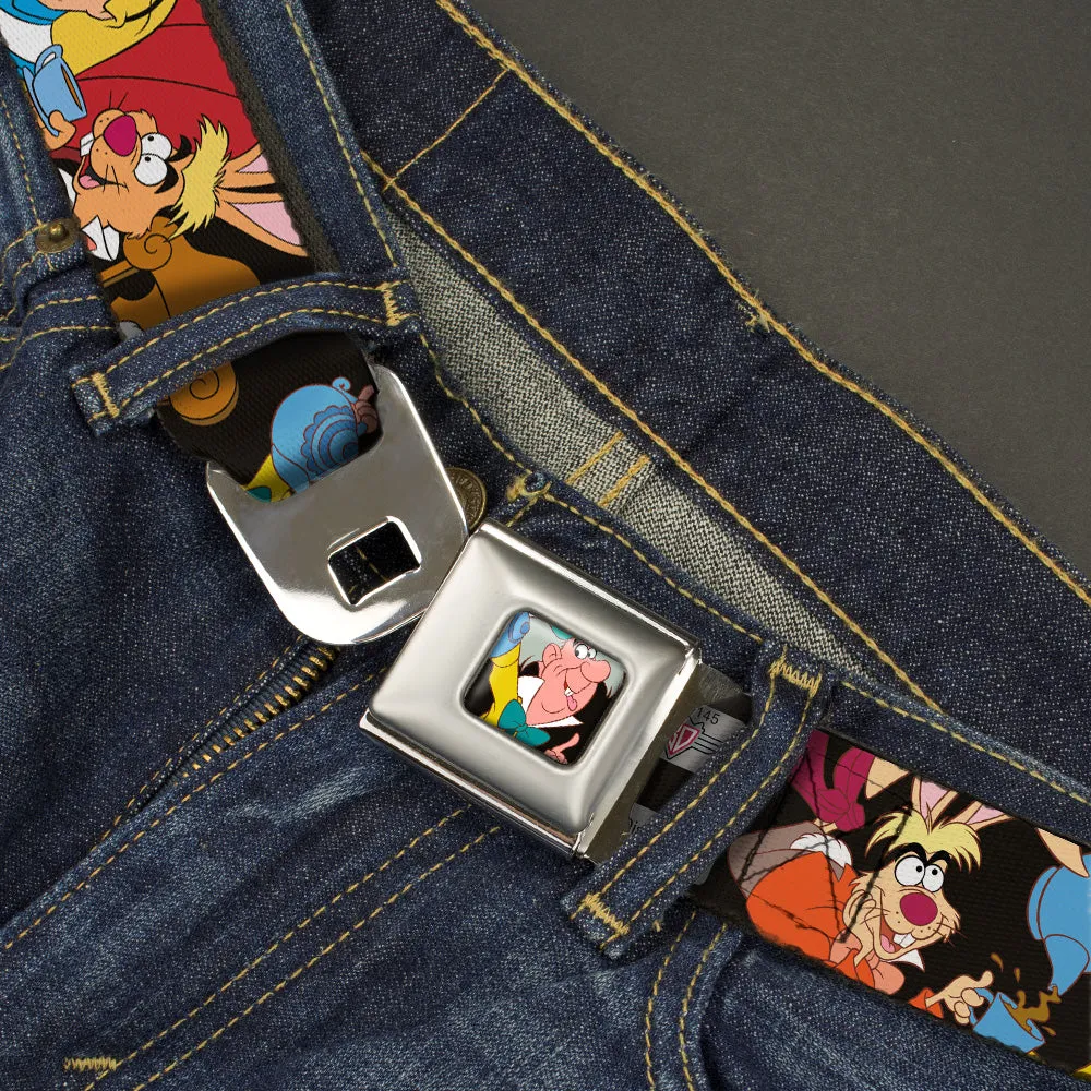 Mad Hatter Face Full Color Seatbelt Belt - Mad Hatter's Tea Party Poses Webbing