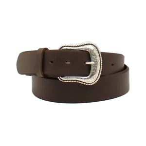 M&f Women Floral Buckle Black And Dark Brown Belt