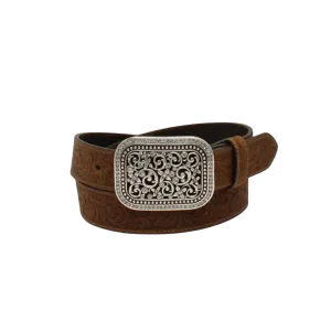 M&F Women's Ariat Rhinestone Filigree Brown Belt