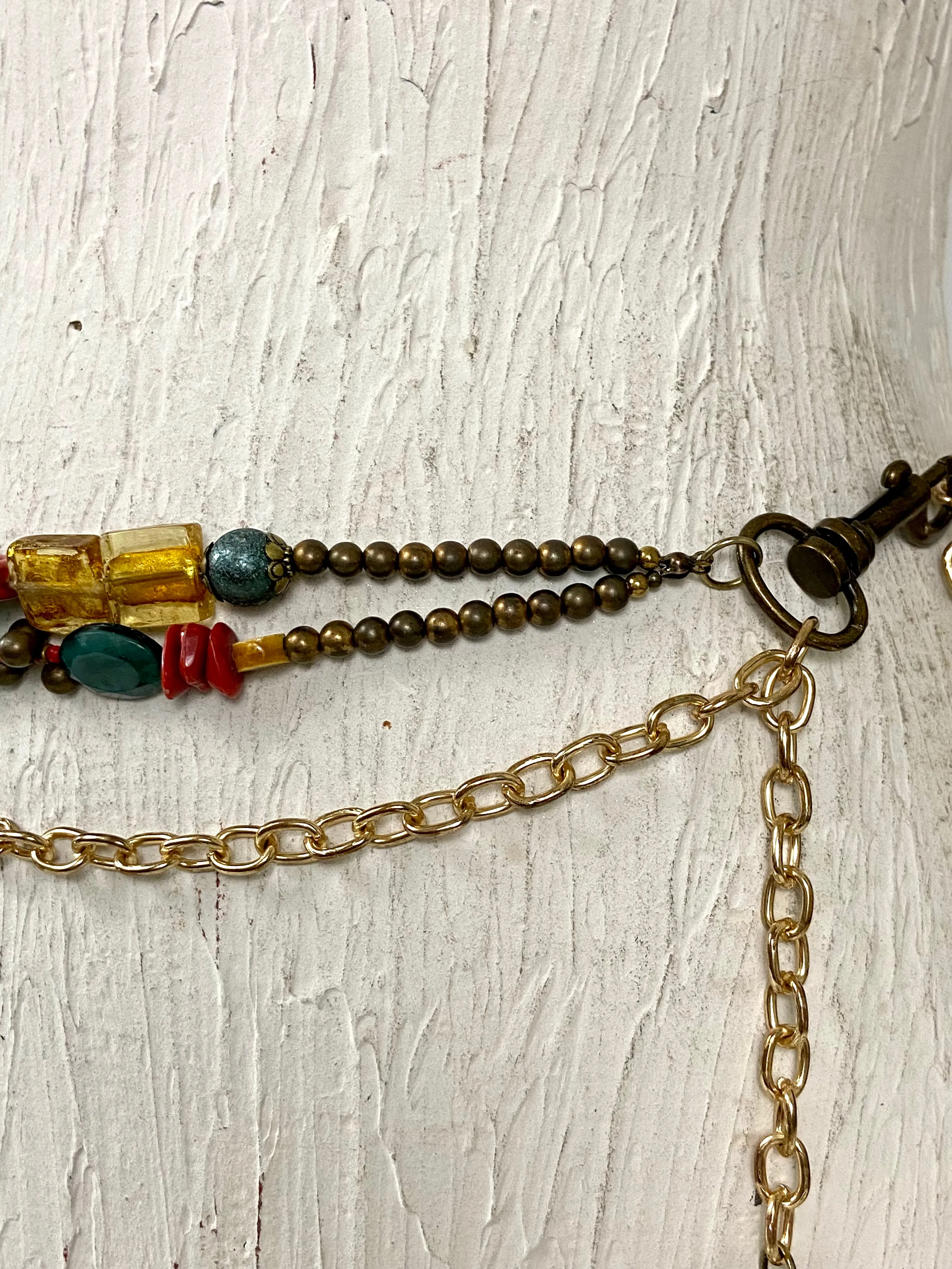 Multi colored beads belt