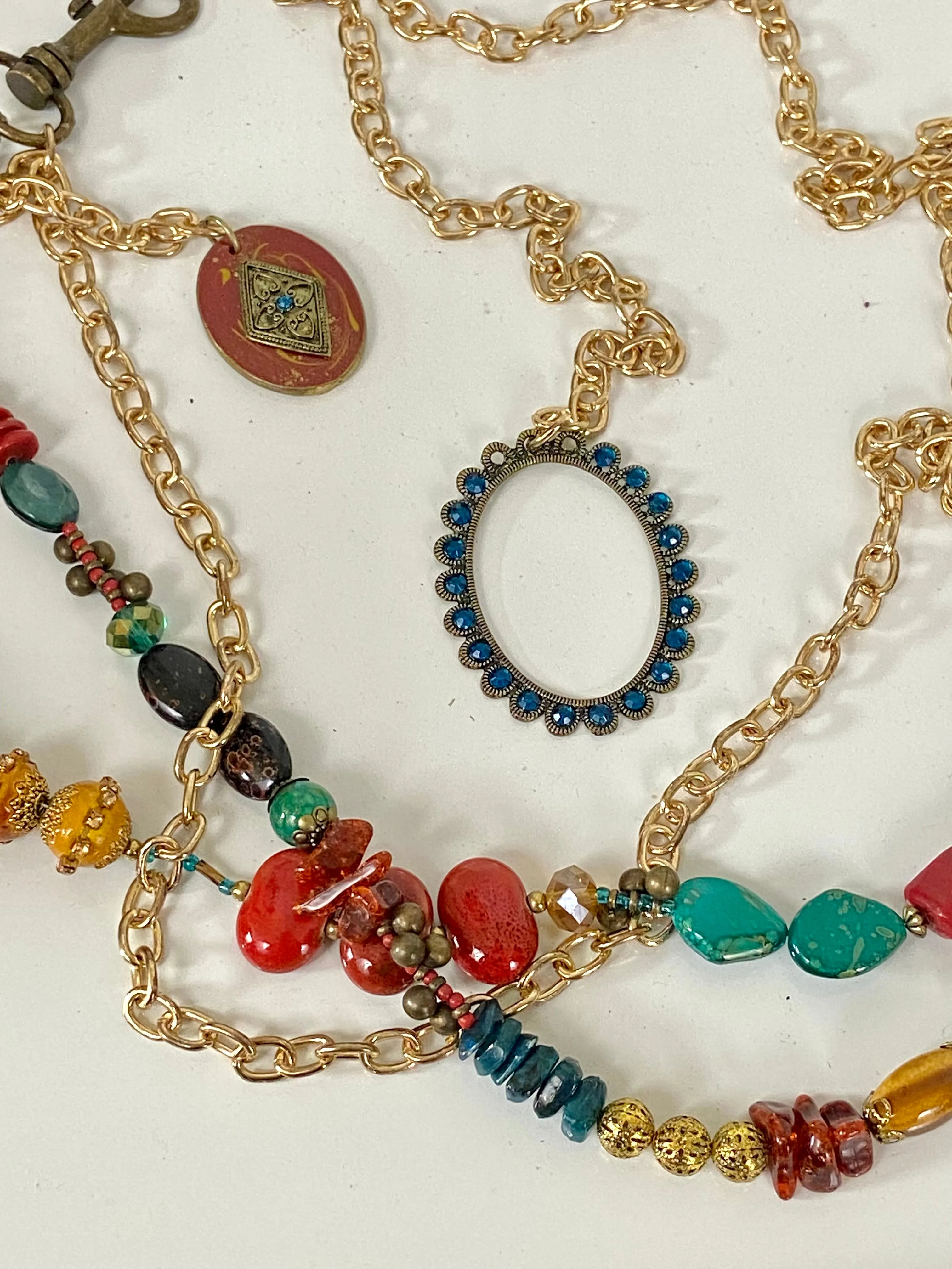 Multi colored beads belt