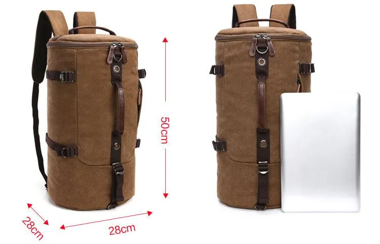 Multifunctional Outdoor Canvas Solid Back And Hand Travellers Green Bags