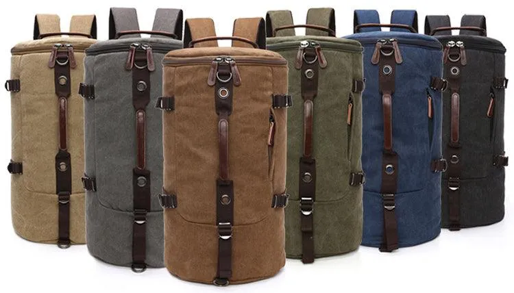 Multifunctional Outdoor Canvas Solid Back And Hand Travellers Green Bags