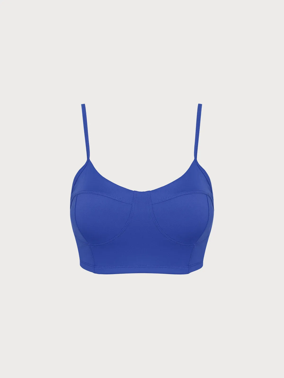 Navy V-Neck Sports Bra