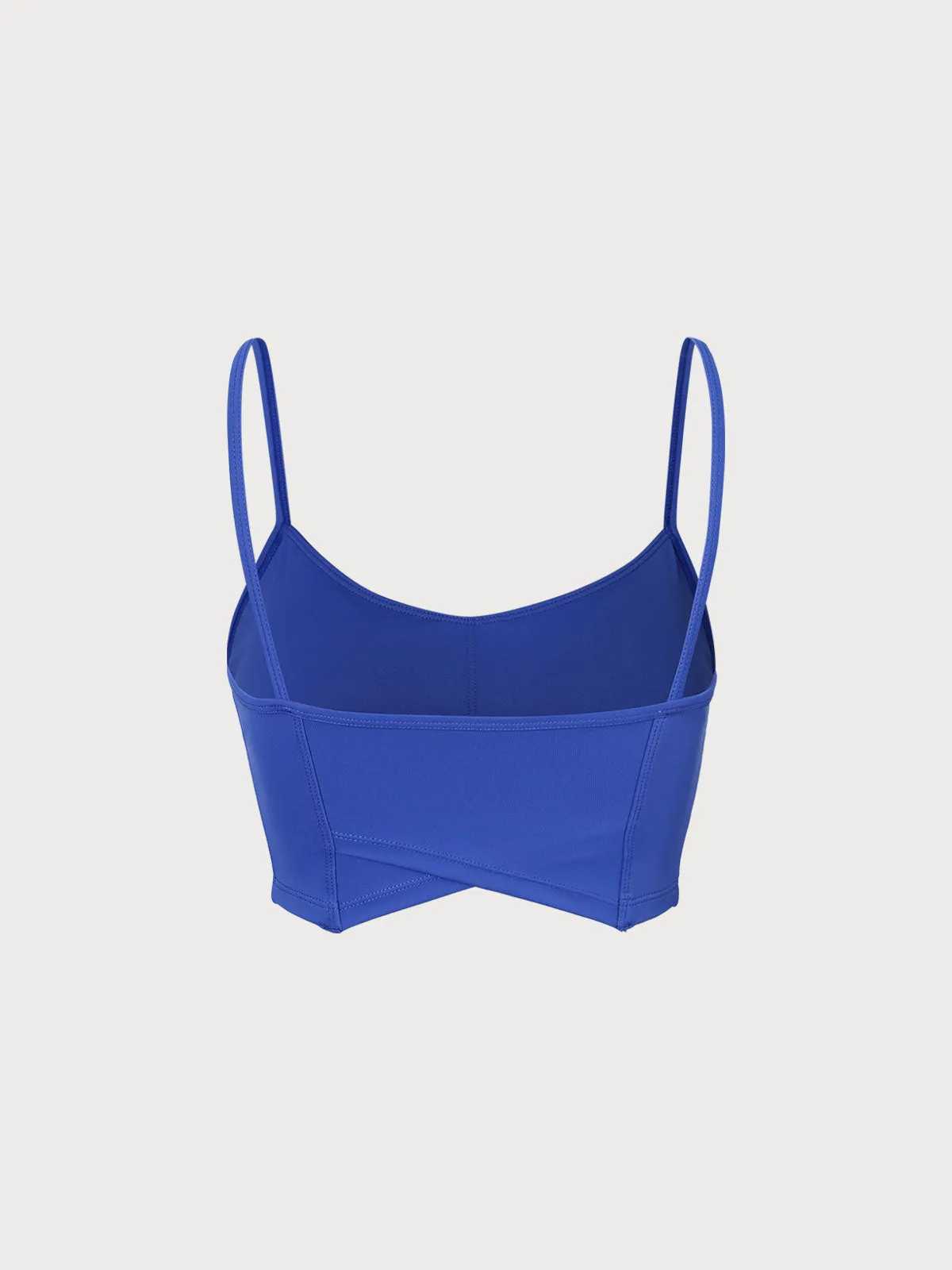 Navy V-Neck Sports Bra