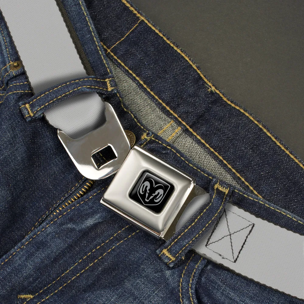 Ram Seatbelt Belt - Silver Webbing