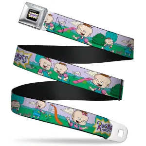 RUGRATS Logo Full Color Seatbelt Belt - RUGRATS Lil & Phil Outdoor Poses Webbing