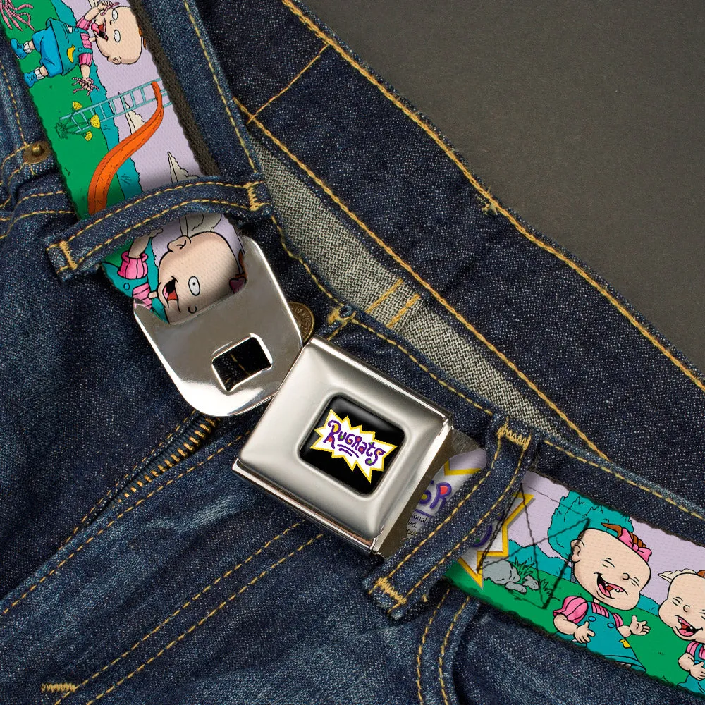 RUGRATS Logo Full Color Seatbelt Belt - RUGRATS Lil & Phil Outdoor Poses Webbing