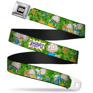 RUGRATS Logo Full Color Seatbelt Belt - RUGRATS Tommy & Dill Poses Greens Webbing