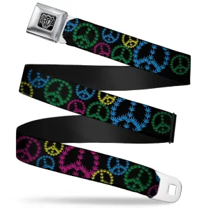 Seatbelt Belt - Multi Marijuana Peace Black/Multi Color