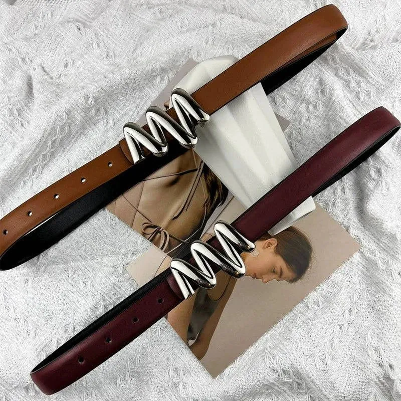 Stylish Women's Genuine Leather Belt for Skirts, Suits, and Jeans