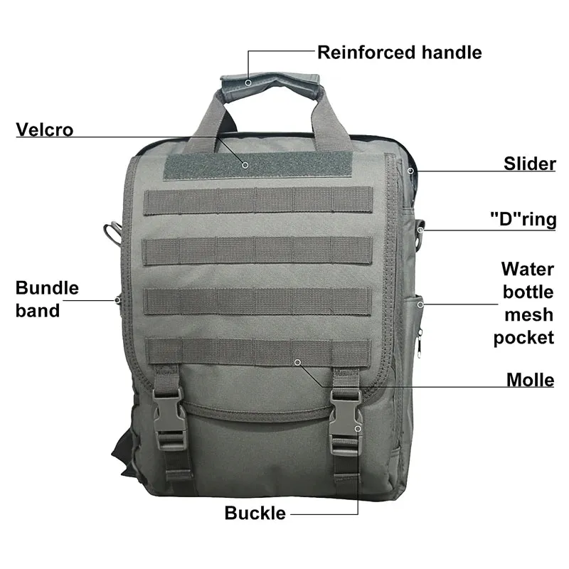 Tactical Molle Laptop Messenger Backpack Shoulder Bag Outdoor Camping Sports