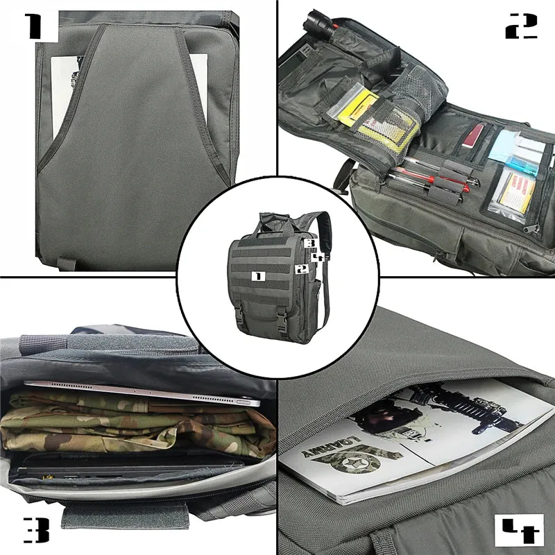 Tactical Molle Laptop Messenger Backpack Shoulder Bag Outdoor Camping Sports