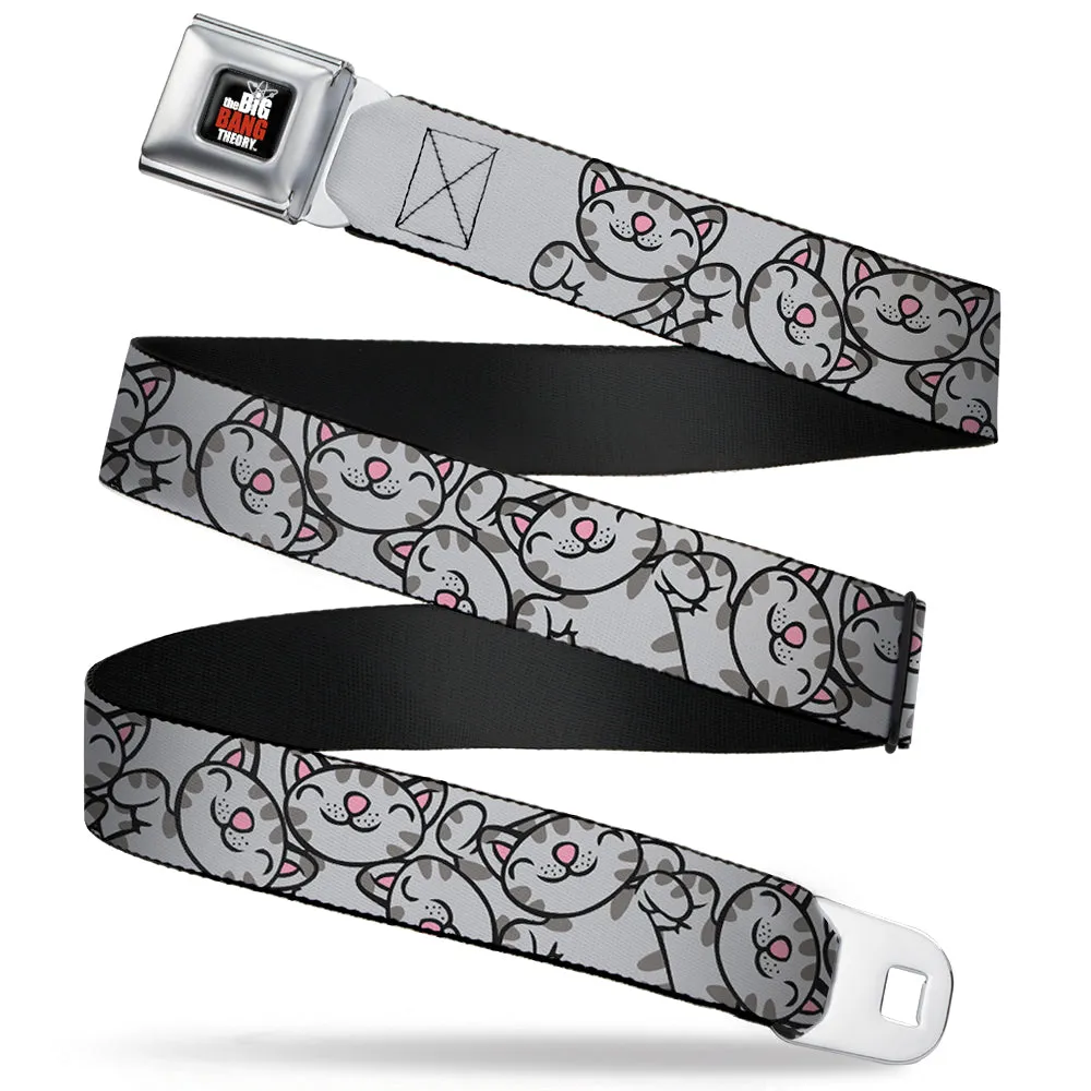 THE BIG BANG THEORY Full Color Black White Red Seatbelt Belt - Soft Kitty Poses Webbing